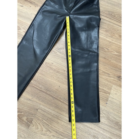 Wilfred Aritzia Melina Vegan Leather Pants Women 6 Black High Waist Straight Leg - Picture 4 of 10
